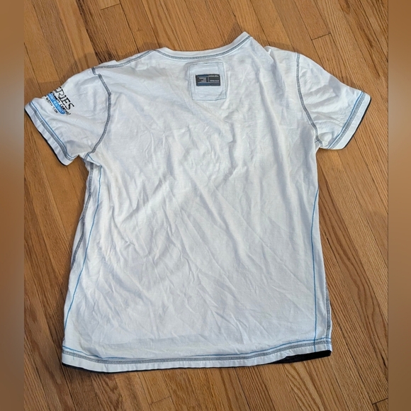 Men's White and Blue Graphic Tee - Picture 5 of 5